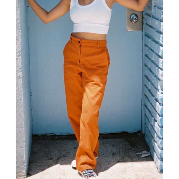 karlettas Pants - KARLETTAS High Rise Terracotta Relaxed‎ Pant Sz 30